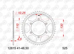 AFAM Bakdrev, St&#229;l #525 - Yamaha+, 43T GSX-R/GSX-S/MT-07/MT-09/MT-10/MXT/XSR/XT