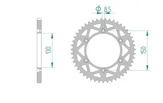 JAX Bakdrev 520/47 Alu.-Yamaha, 47T TTR/WR/YZ/YZ-F