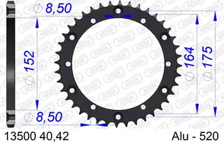 AFAM Bakdrev, Aluminium #520 - Yamaha YFS 200 Blaster 88-09