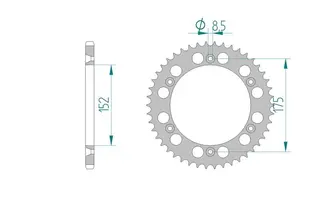 JAX Bakdrev 520 Alu - Yamaha YZ/WR, 50T IT/TT/WR/YZ