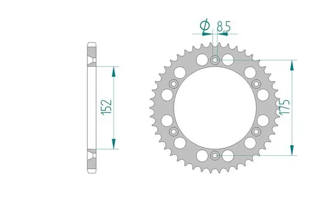 JAX Bakdrev 520 Alu - Yamaha, 49T IT/TT/WR/YZ/YZ-F 