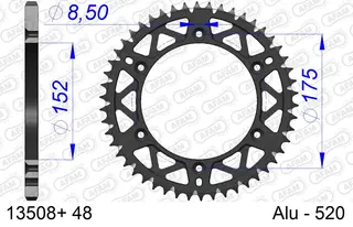 AFAM Bakdrev, Alu#520 S/C, Yamaha WR/YZ WR 125 -98/250 98-99, YZ 125 97-98