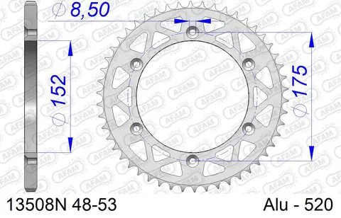 AFAM Bakdrev - Alu, #520 - Yamaha IT/TT/WR/YZ