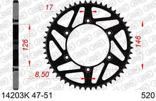 AFAM Bakdrev, Stål Sort 520- Kawa/Suzuki KLX/DR/DR-Z/RM/RM-X/RM-Z/TS