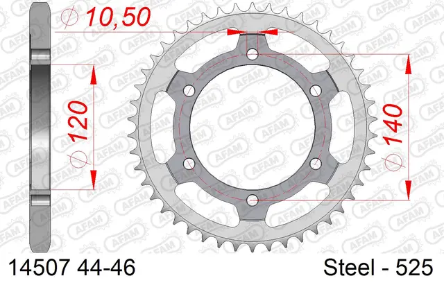 AFAM Bakdrev, Stål #525 - Suzuki GSX-R GSX-R 600 97-00, GSX-R 750 98-99 