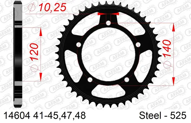 AFAM Bakdrev, Stål #525 - Kawa/Suz/Trium KLV/DL/GSR/GSX-R/S/Daytona/Speedfour 