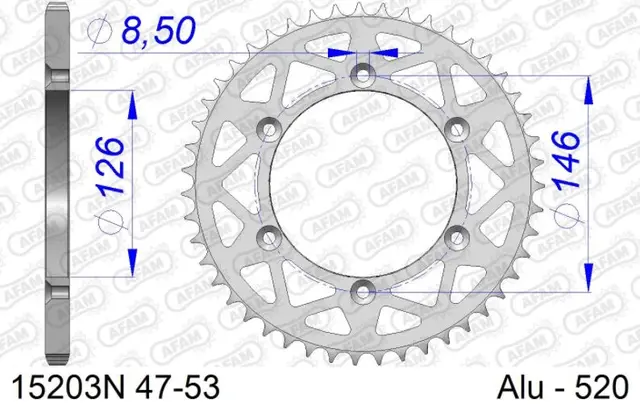 AFAM Bakdrev Aluminium #520 -  Suzuki DR/DR-Z/RM/RMX/RM-Z 