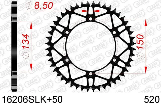 AFAM Bakdrev 520 SLK+ - KX/KXF, 49T KX250F 11->, KX450F 06-> 