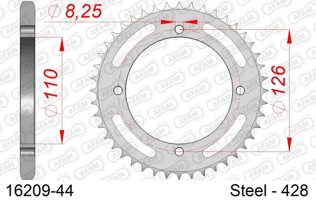 AFAM Bakdrev - Stål, #428 
