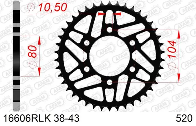 AFAM Bakdrev Racing RLK - Stål, #520,39T Kawasaki Ninja ZX10RR, Racing Superlight 
