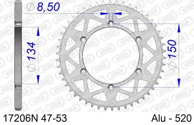 AFAM Bakdrev, Alu #520 - Kawasaki KX KX125/KX250(F) 