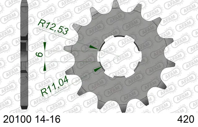 AFAM Framdrev #420 - Honda MTX 50- 14T HONDA MTX 50 (1984 - 1987) 