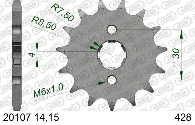 AFAM Framdrev #428 - Honda/Kymco - 14T 