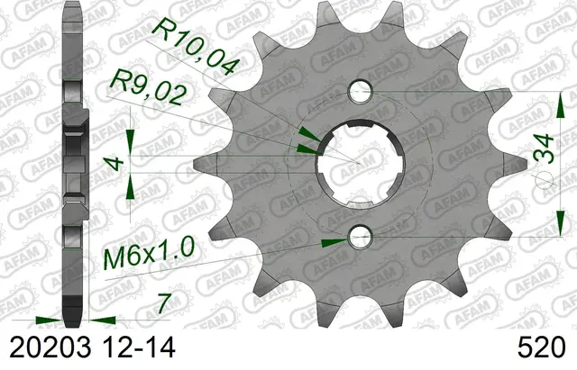 AFAM Framdrev #520 - Honda - 12T 