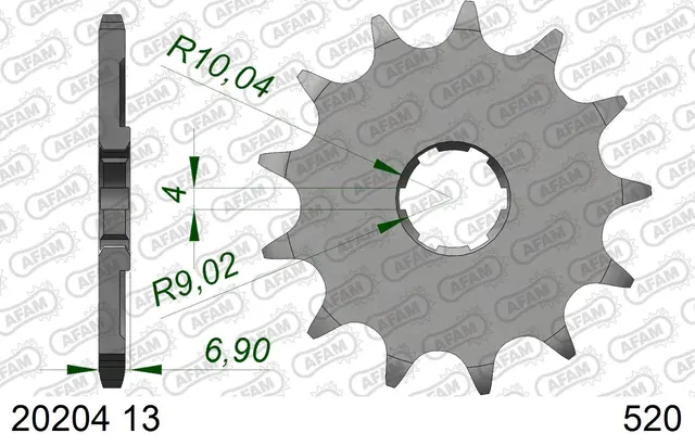 AFAM Framdrev #520 - Honda CR 125 - 13T 
