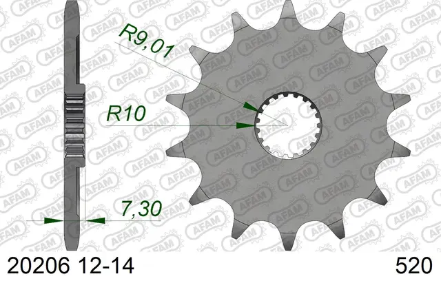 AFAM Framdrev #520 - Honda CR 120++ 14T 
