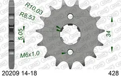 AFAM Framdrev #428 - Honda/Derbi+, 14T CB/CBF/CBR 125/150,GTR150+
