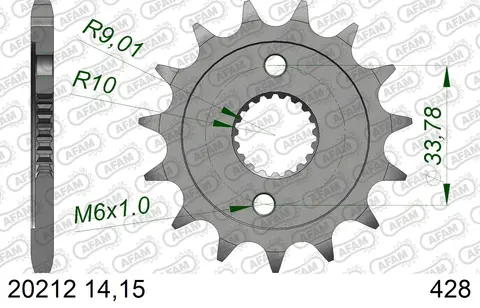 AFAM Framdrev #428 - Honda CRF 150 CRF 150R 07-19, CRF 150RB 07-19