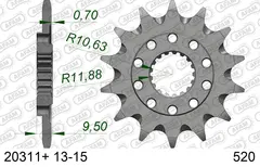 AFAM Framdrev #520 SC - Honda CR/CRF+