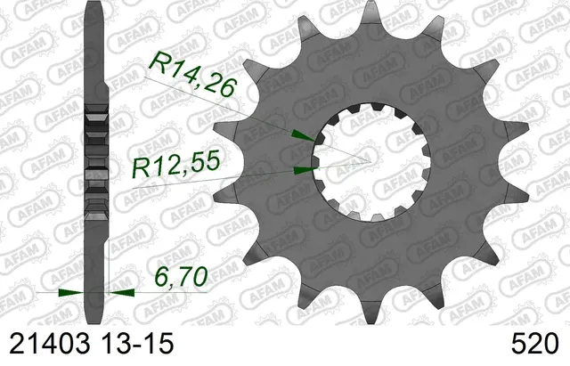 AFAM Framdrev 520 14T YFZ 450 R (2009 - 2020) 