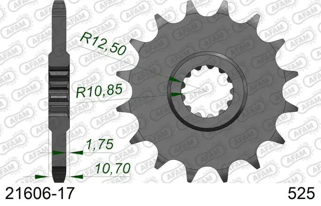 AFAM Framdrev 525 17T 
