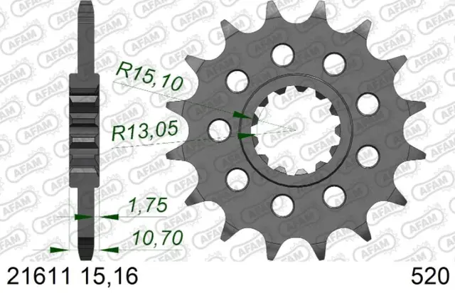 AFAM Framdrev #520 - Yamaha, T15 FZ/MT/YZF-R1/7 