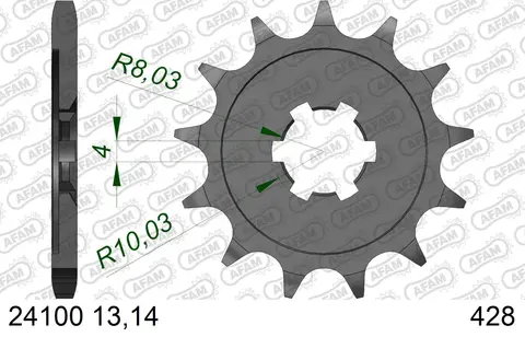 AFAM Framdrev #428 - Kawasaki/Suzuki KX80/85/100, RM100