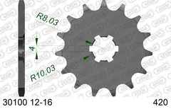 AFAM Framdrev #420 - Kawa/Suz/Yamaha, 14 St&#229;ldrev