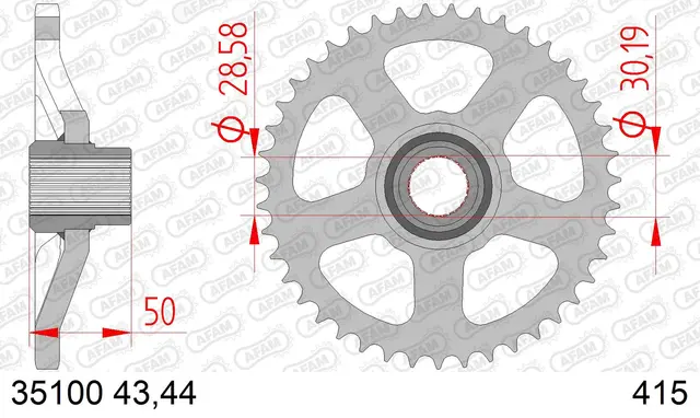AFAM Bakdrev, Stål #415, 43T 