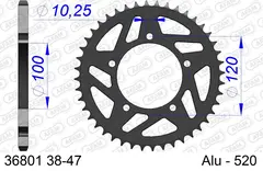 AFAM Bakdrev, Alu #520 - Aprilia, 38T RS125-660, RSV 660-1000