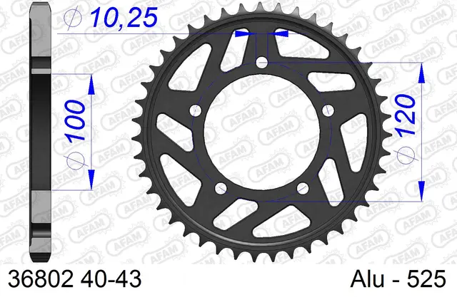 AFAM Bakdrev, Alu #525 - Aprilia, 40T RSV1000, 1200 Dorsoduro+ 