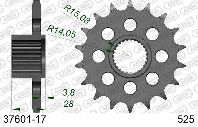 AFAM Framdrev 525 17T 