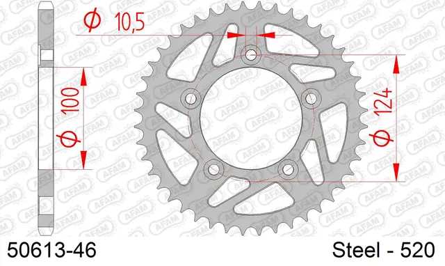 AFAM Bakdrev - Stål, #520 