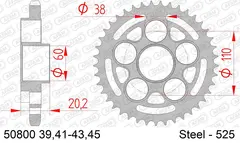 AFAM Bakdrev, Stål #525 - Ducati