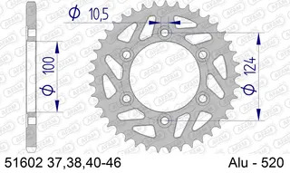 AFAM Bakdrev, Aluminium #520 - Ducati 600/620/695/696/750/800/900/907