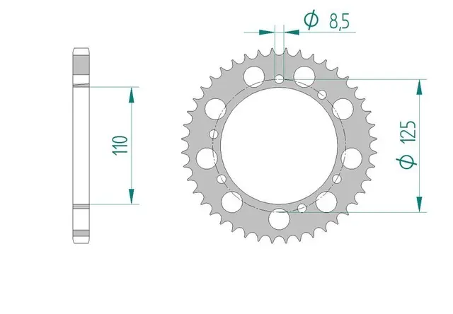 AFAM Bakdrev - Stål, #428 