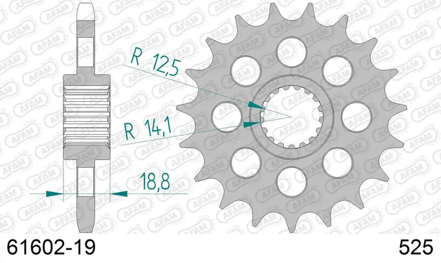 AFAM Framdrev 525 19T 