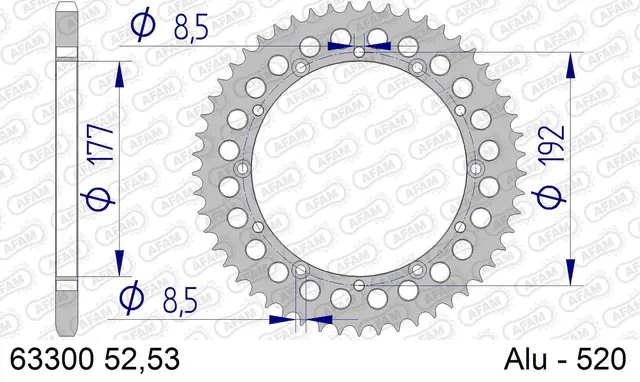 AFAM Bakdrev, Alu #520 - Husqvarna CR125/240/250/390/430/500,WR125/240/390+ 