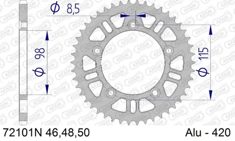 AFAM Bakdrev - Alu, #420 CR65 11-13,TC65 17-&gt;, SX60 98-00,SX65 01