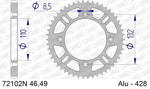 AFAM Bakdrev - Alu, #428 - HQ/KTM TC85, SX85/150