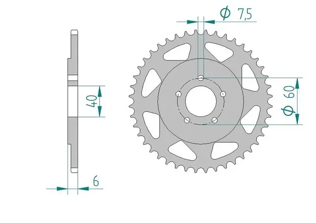 Bakdrev, Aluminium #420 KTM 50 SX 