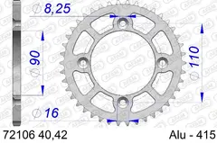 AFAM Bakdrev #415 Alu- GG/HQ/KTM, 42T MC50, TC50, SX50