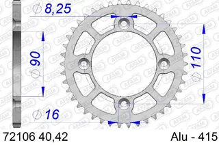 AFAM Bakdrev #415 Alu- GG/HQ/KTM MC50, TC50, SX50