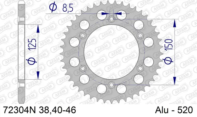 AFAM Bakdrev 520/45 Alu. SX/F EXC/F 