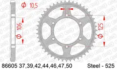 AFAM Bakdrev, Stål #525 - Triumph, 50T