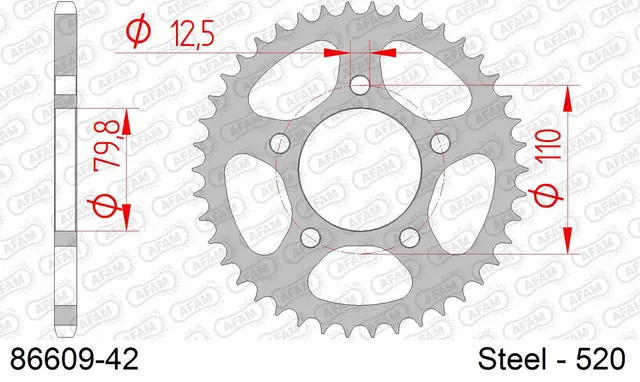 AFAM Bakdrev - Stål, #520 