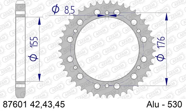 AFAM Bakdrev, Aluminium #530 - Triumph 955/1050 Speed Triple/Daytona 