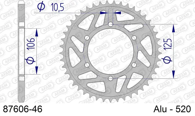 AFAM Bakdrev, Aluminium #520 - Triumph 675/765 Daytona/Speed Tripple 