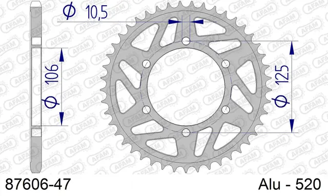 AFAM Bakdrev, Sort Eloksert Alu #520 Black Edition 