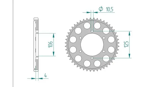 AFAM Bakdrev, Aluminium #520 - Triumph 675/765 Daytona/Speed Tripple 